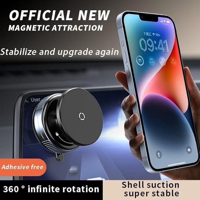 Magnetic Car Phone Holder – Powerful Suction & 360° Rotation