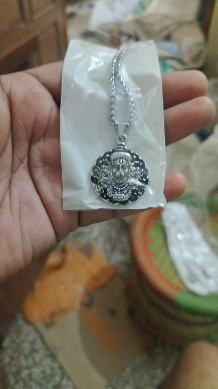 Hanuman Ji Silver Pendant Chain – Spiritual & Devotional Jewelry